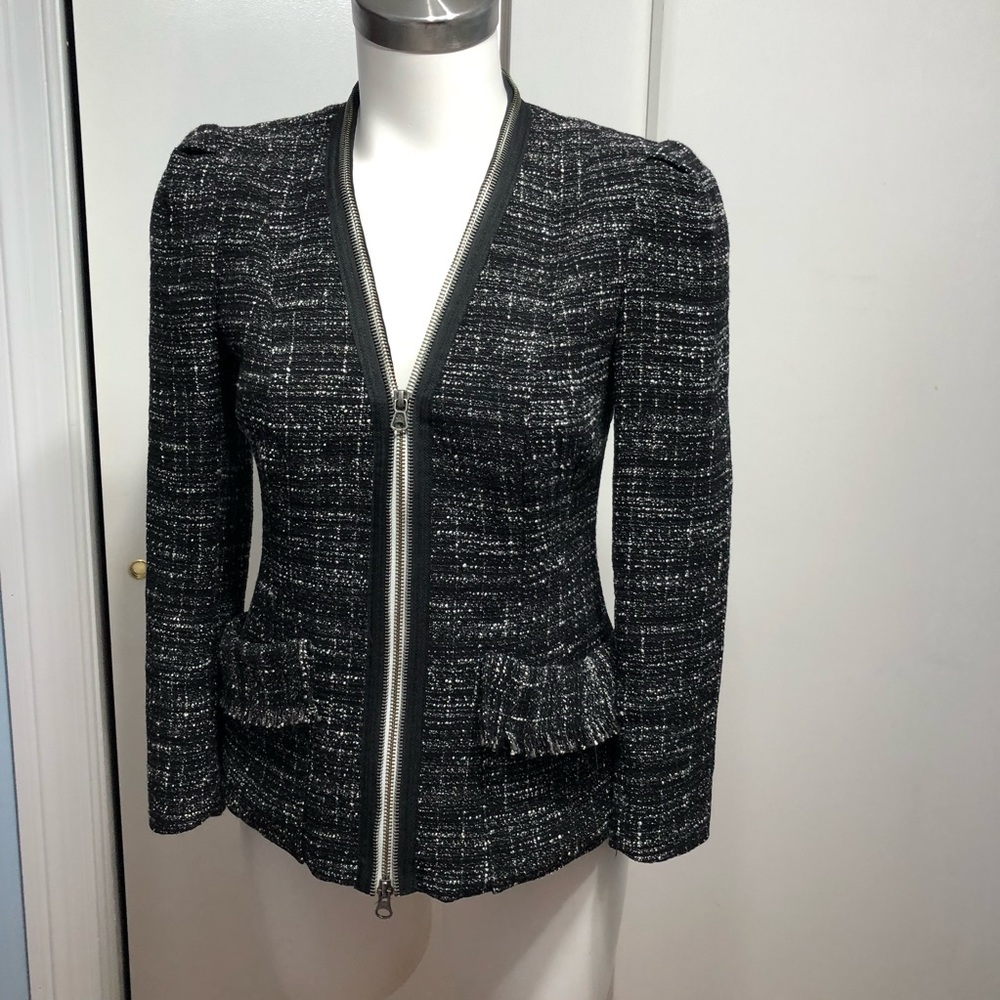 Nanette lepore ringmaster jacket blazer tweed zip